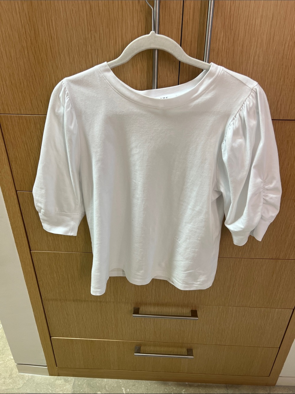 Frame Denim White Puff Sleeve Tee